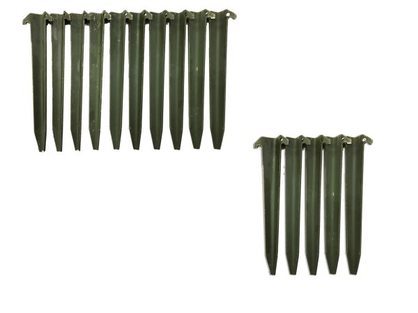 Estacas de tienda US de aluminio, originales – usadas, 15 unidades / UE