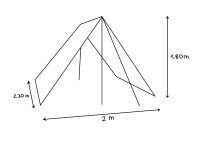 Tienda de cuña pequeña, 2 x 2,30