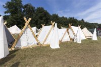 Tienda vikinga natural – tamaño: 220 x 350 x 200 cm