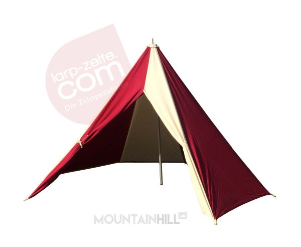 Tienda de un solo mástil Ø 3,50 metros rojo-natural