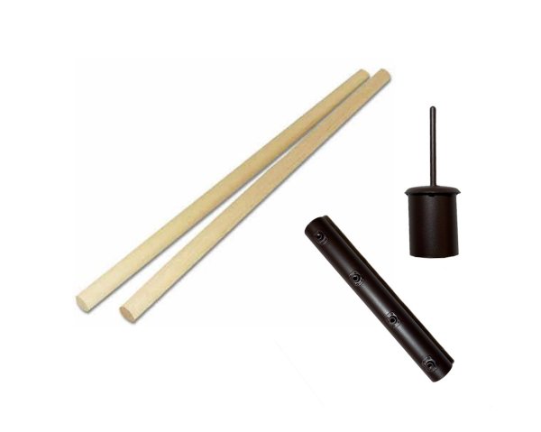 Mástil central de madera de 350cm, Ø5,5cm - divisible