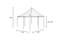 Baldacchino 6 x 6 negro-natural