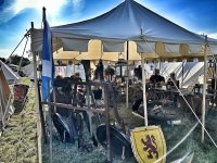 Baldacchino 6 x 6 rojo-natural