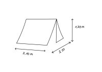 Tienda tipo A natural-albaricoque A-Zelt 170 – 2,10 x 2 metros