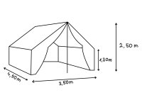 Wall Tent / tienda tipo casa natural 4,50 x 3,50 metros