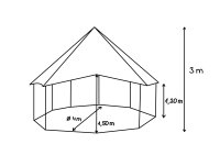 Hexagonal 120 – Ø 4 metros – natural, polialgodón