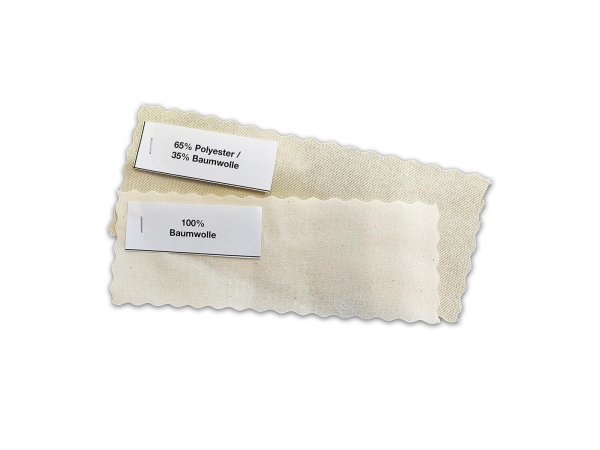 Muestra de tela: polialgodón y algodón