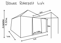 blowee tienda de caballeros 4 x 4, natural con suelo (desmontable)