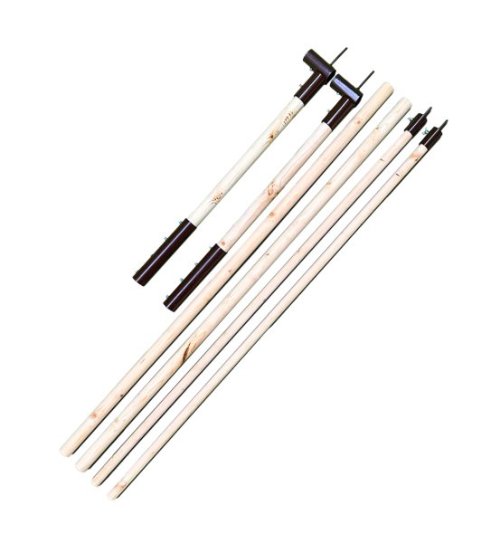 Juego de postes de madera (incl. postes para toldo) para tienda sajona 4 x 6